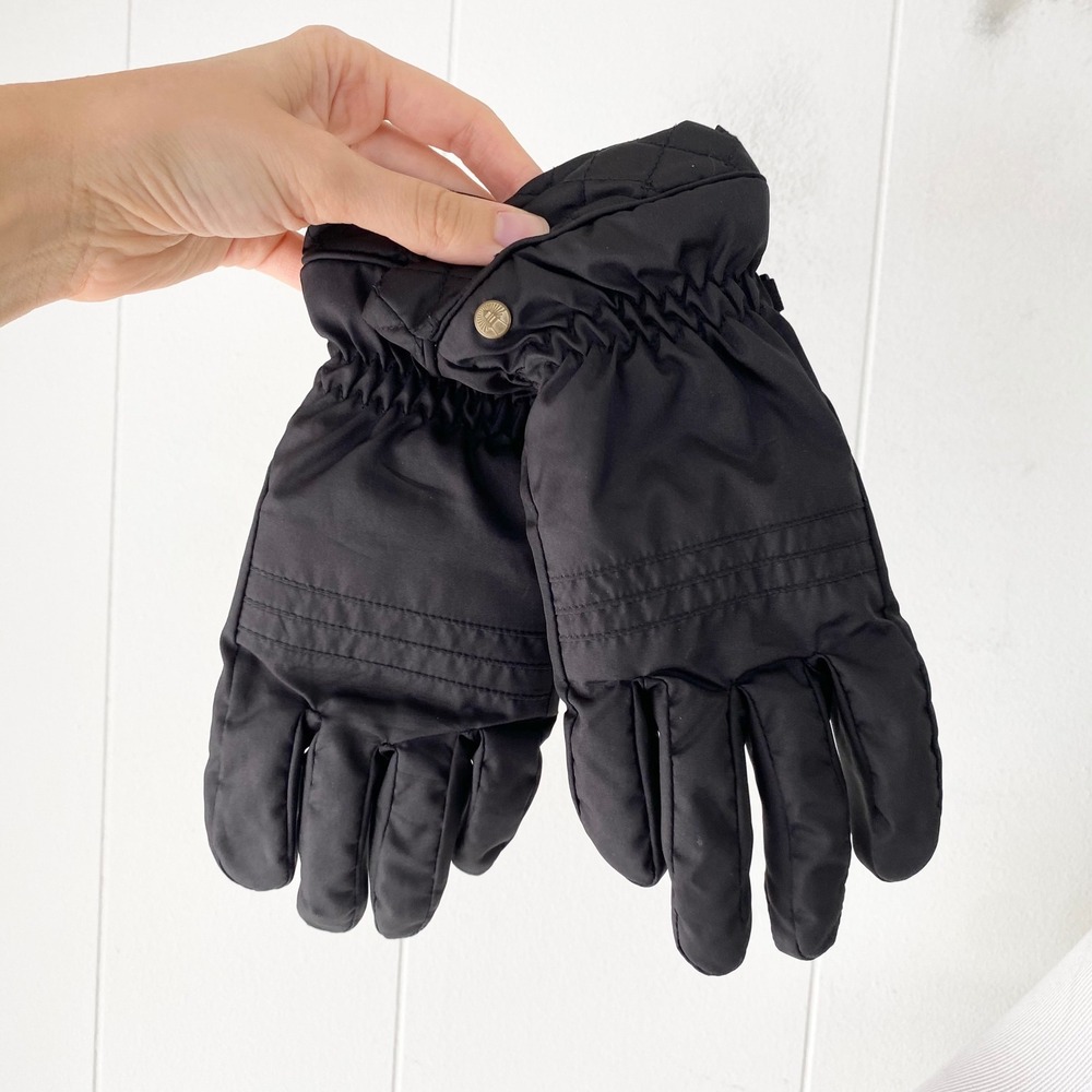 Weatherproof Black Insulated Quilted Winter Gloves Medium